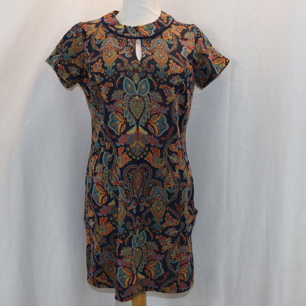 Vintage 1960's Poly Knit Shift with Peek-a boo Front